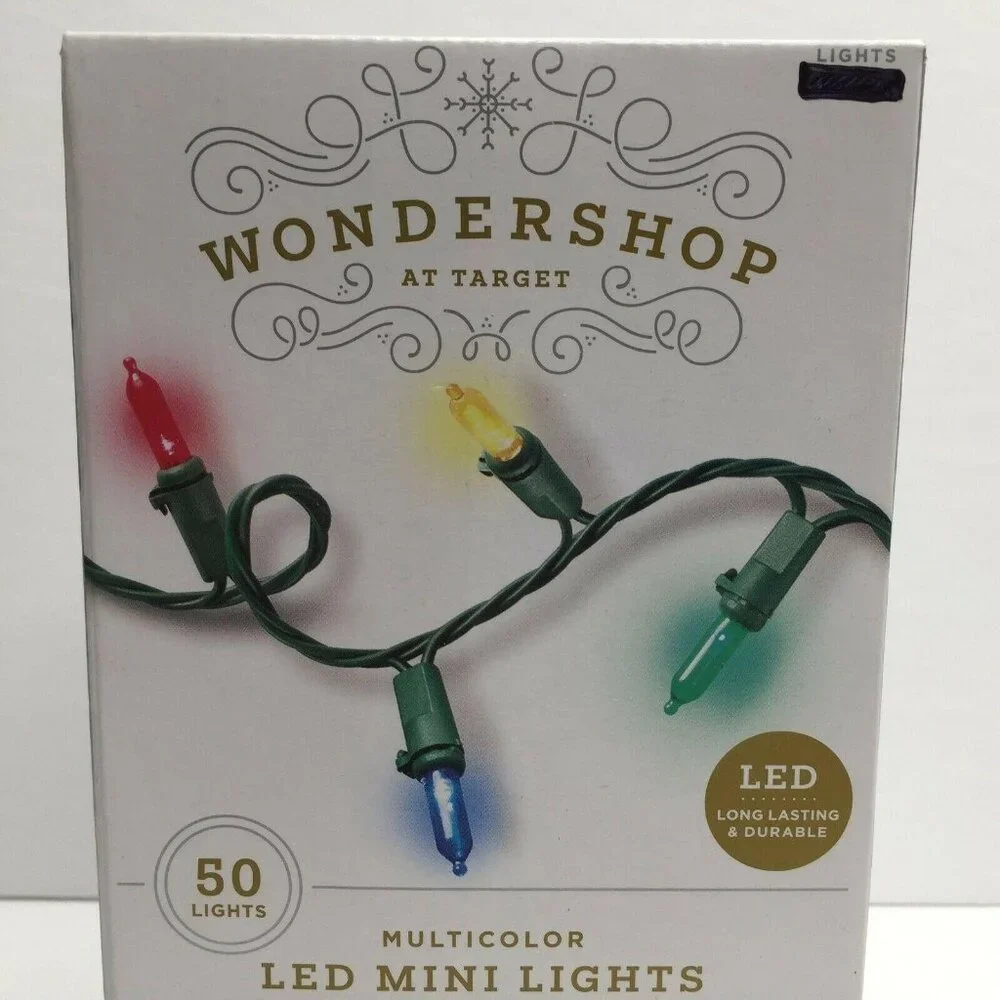 Wondershop 50 Mini LED Mulitocolored String Christmas Lights Indoor Outdoor 15'7